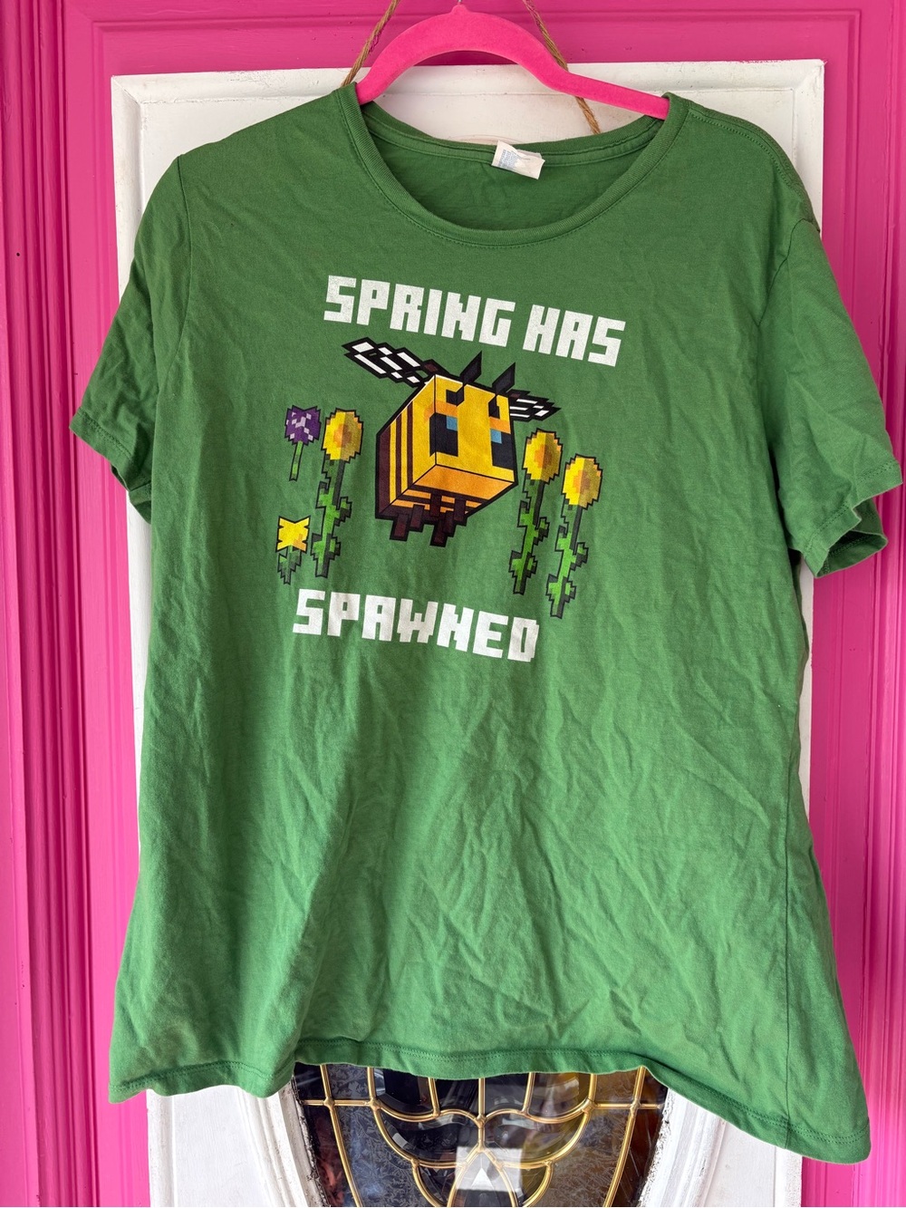 Graphic Green Short Sleeve Tee - Spring Has Spawned